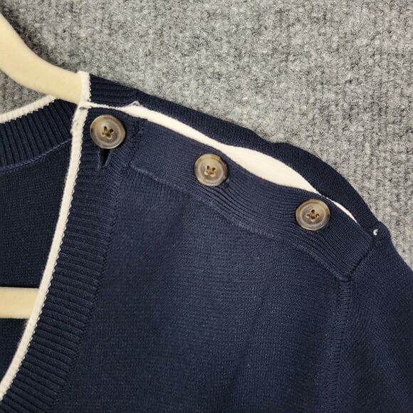 NWT BANANA REPUBLIC Blue Long Sleeve Button Shoulder Sweater Dress SIZE XXL - Picture 5 of 11